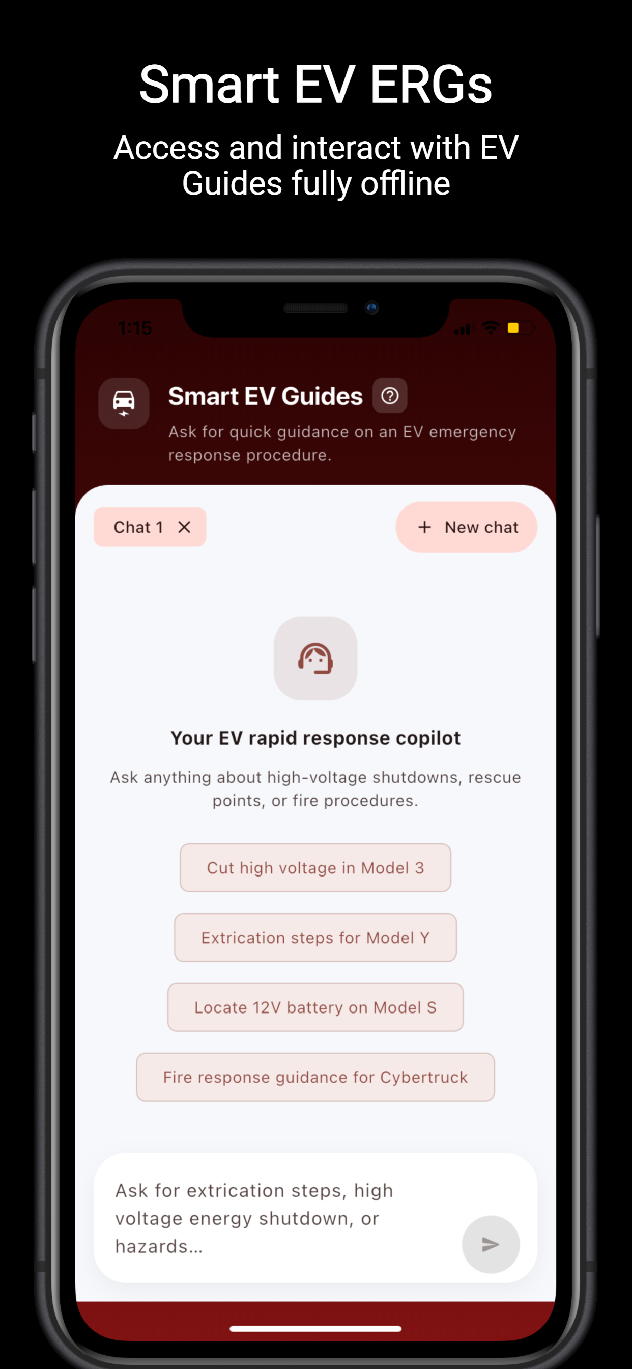 Smart EV Guides screenshot showing EV safety guidance